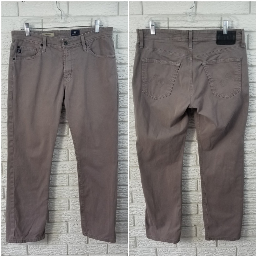 AG The Graduate Tailored Leg Pants 32 x 29 Taupe